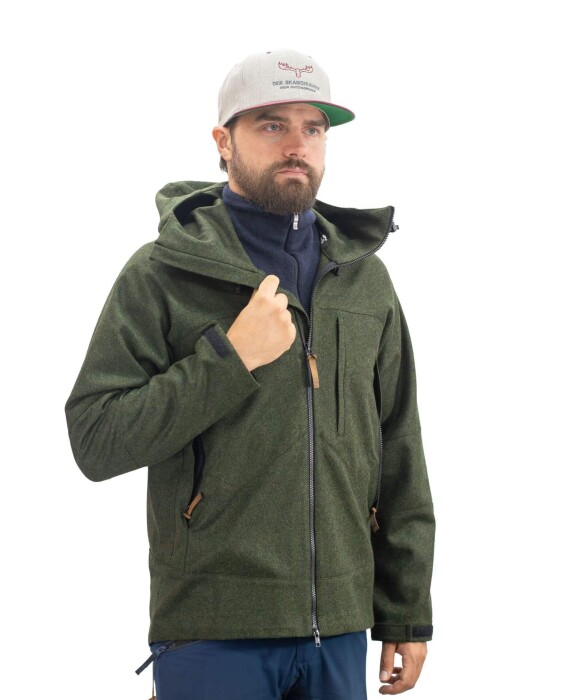 Herren Lodenjacke *Hotzenplotz* | Robuste Outdoorjacke aus 100% Loden | Wilder Wein (gr&uuml;n) | L | 792g